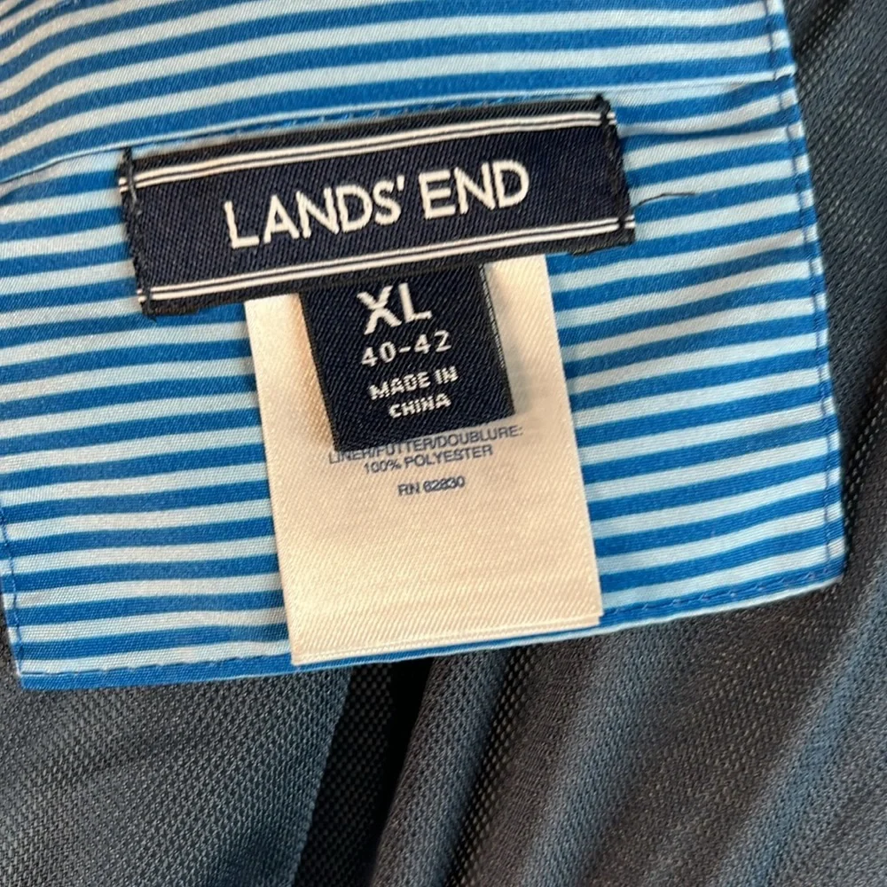 Lands’ End Men’s Light & Dark Blue Striped Shorts Swim Trunks‎ Size XL 40-42